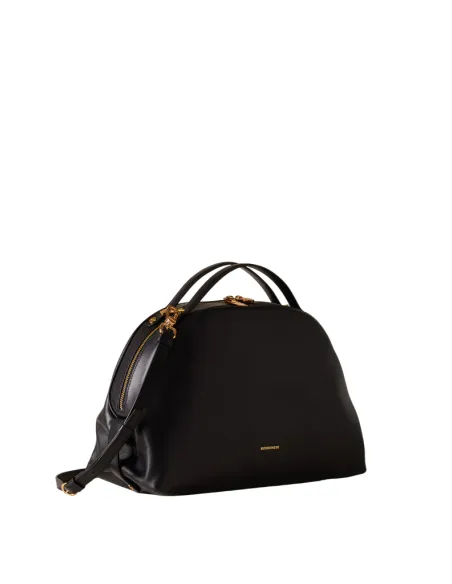 Borbonese Sexi Bag Medium Nappa Leather & Gold Hardware, black