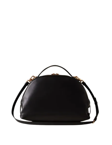 Borbonese Sexi Bag Medium Nappa Leather & Gold Hardware, black