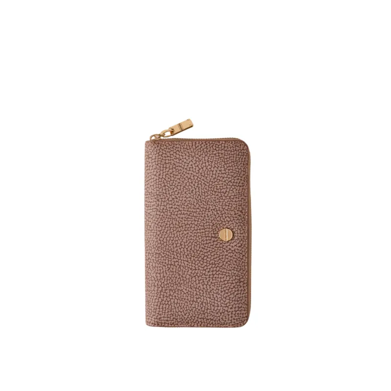 Borbonese Large Women's Wallet in OP Canvas and leather,...