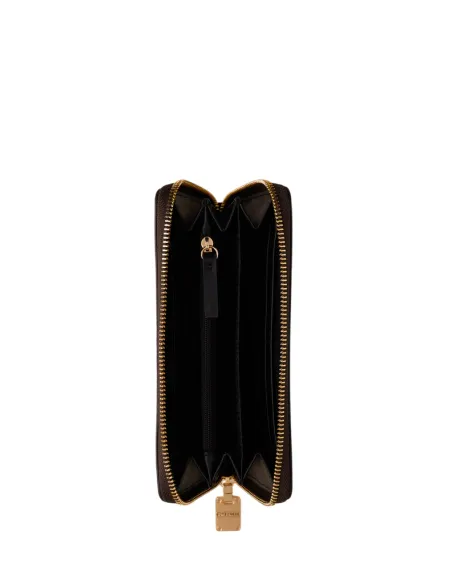 Portafogli donna con zip Borbonese, op naturale-nero