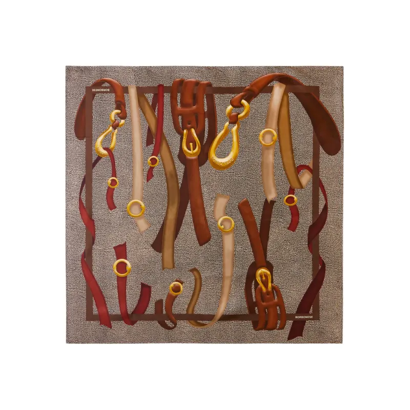 Borbonese Seidenschal 90x90 Kettenmotiv auf...