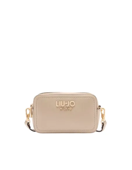 Liu Jo small crossbody bag with pebble texture and removable strap, neutral