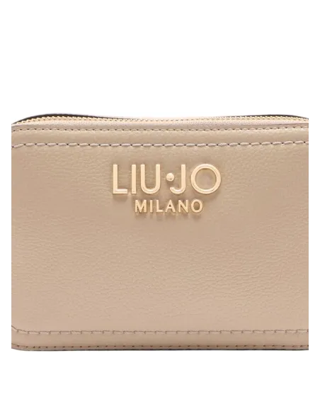 Liu Jo small crossbody bag with pebble texture and removable strap, neutral