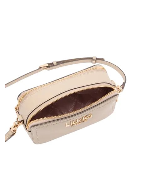 Liu Jo small crossbody bag with pebble texture and removable strap, neutral