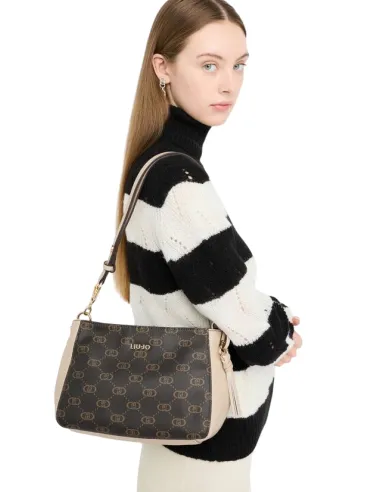 Borsa Liu Jo a tracolla, beige-marrone