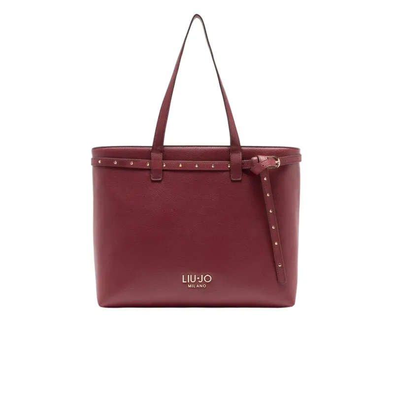 Liu Jo shopping bag with pebble texture metal logo and...