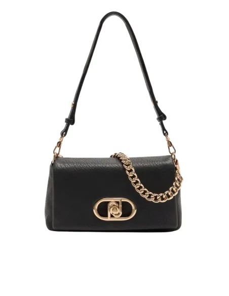 Liu Jo Schultertasche mit Metalllogo Kettenhenkel verstellbarem Riemen, schwarz
