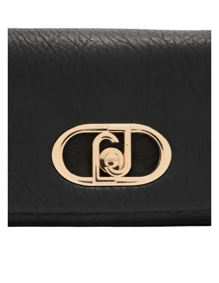 Borsa a spalla con patta Liu Jo La Puffy, nera