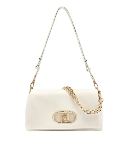 Borsa a spalla con patta Liu Jo La Puffy, marmo