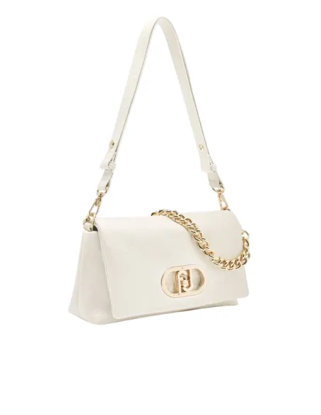 Liu Jo Schultertasche mit Metalllogo Kettenhenkel verstellbarem Riemen, weiß