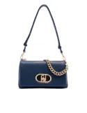 Liu Jo LaPuffy bag with chain handle flap closure and removable strap, dress blue