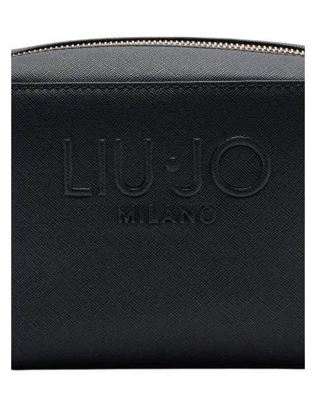 Borsa a tracolla con logo Liu Jo, nera