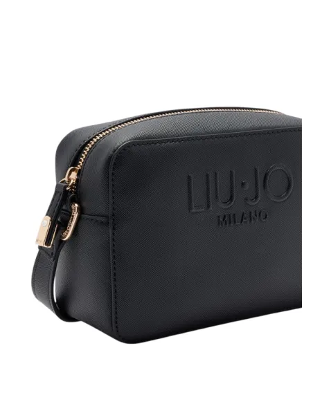 Borsa a tracolla con logo Liu Jo, nera