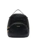 Liu Jo medium backpack with pebble texture metal logo and zip closure, black