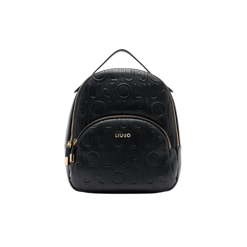 Liu Jo medium backpack with pebble texture metal logo and...