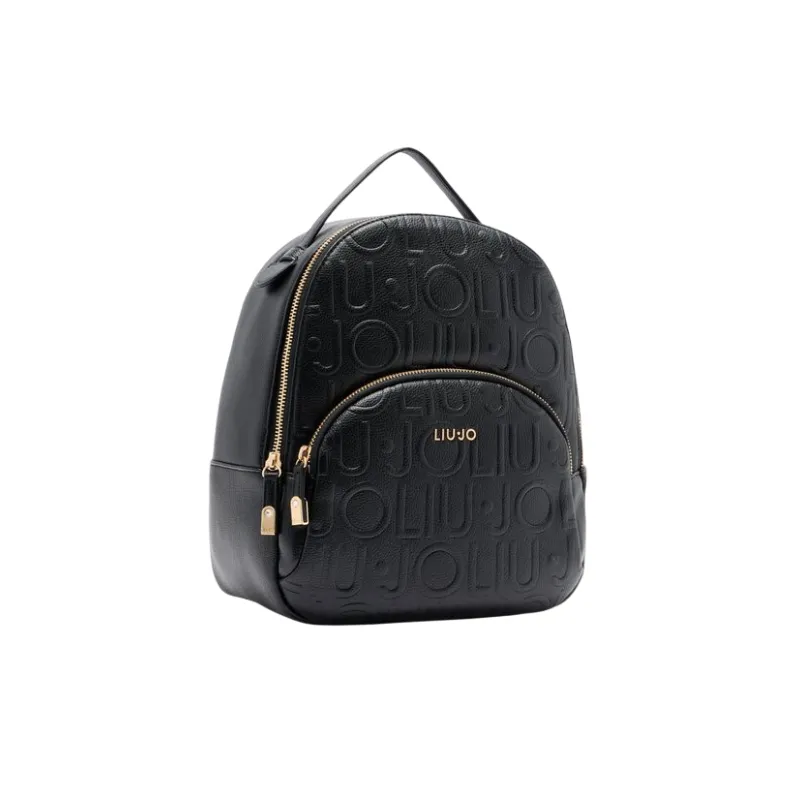 Liu Jo medium backpack with pebble texture metal logo and... 2