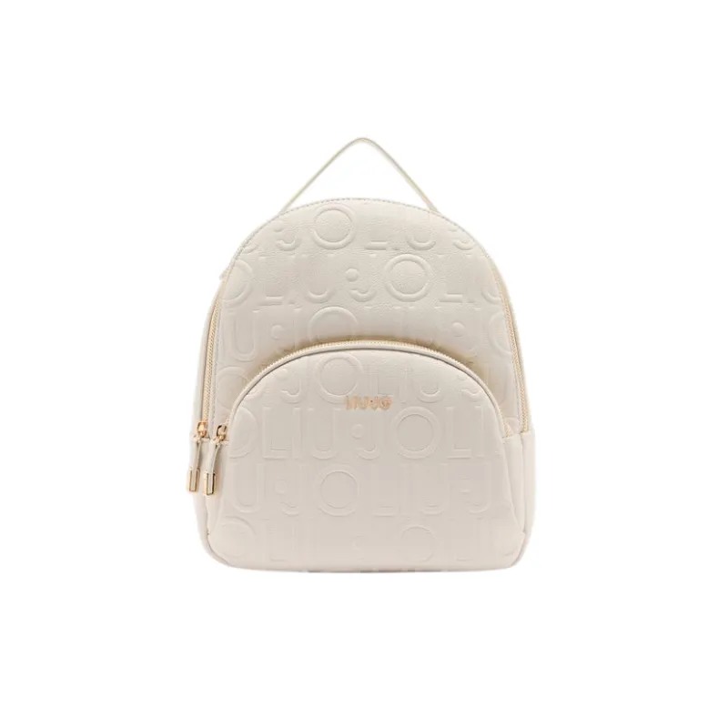 Liu Jo medium backpack with pebble texture metal logo and...