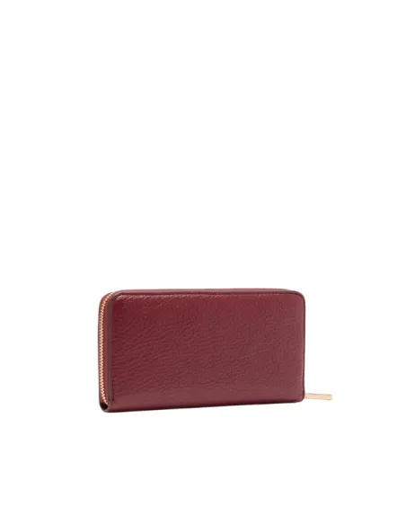 Liu Jo große Zip-Around Geldbörse mit Struktur und Metalllogo, red wine