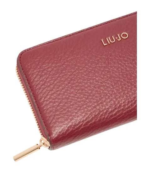 Portafogli donna grande con zip Liu Jo, red wine