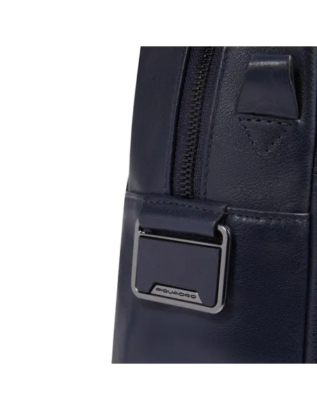 Borsa in pelle con due manici porta pc da 15,6 Piquadro Philip, blu