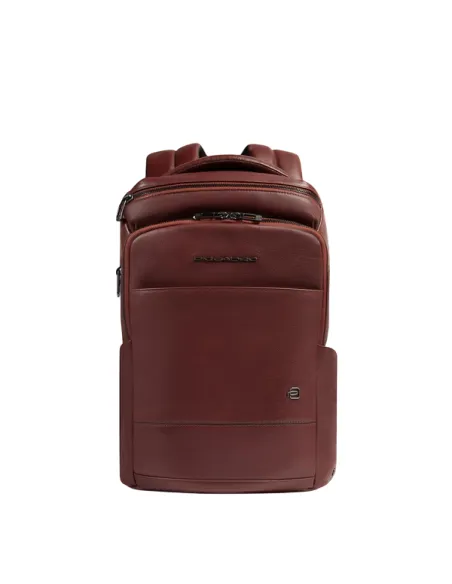 Zaino uomo piccolo in pelle porta pc e iPad®mini Piquadro Philip, marrone