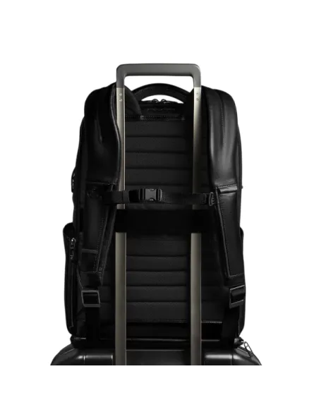 Zaino da viaggio in pelle porta pc da 15,6 e iPad® Bagmotic Piquadro Philip, nero
