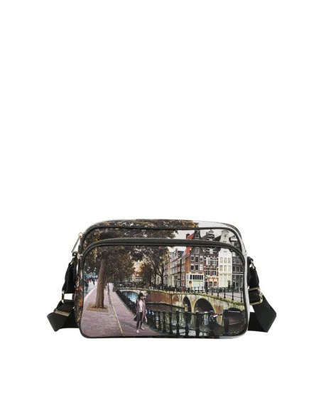 Borsa a tracolla con tasca esterna Ynot, Amsterdam bridge