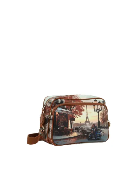 YNot Yes Bag medium crossbody with zipped pockets and adjustable strap, kisses from Paris