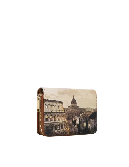 YNot Yes Bag medium wallet for women with zip and button in printed fabric, Jubilee