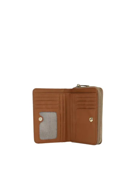 YNot Yes Bag medium wallet for women with zip and button in printed fabric, kisses from Paris