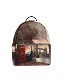 YNot Backpack in printed water-resistant fabric with zip pocket, London Bridge