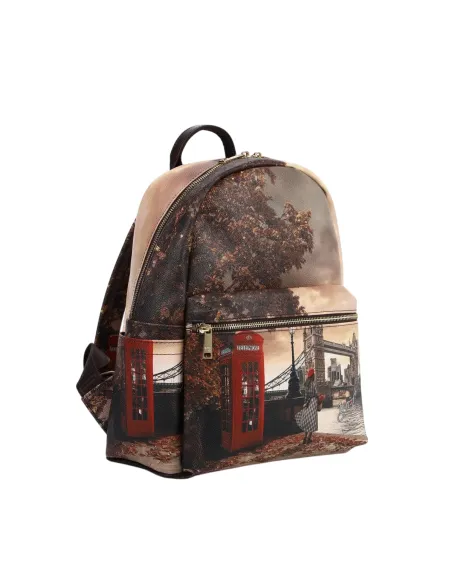 YNot Rucksack Damen mit Reißverschluss und Print wasserfest, London Bridge