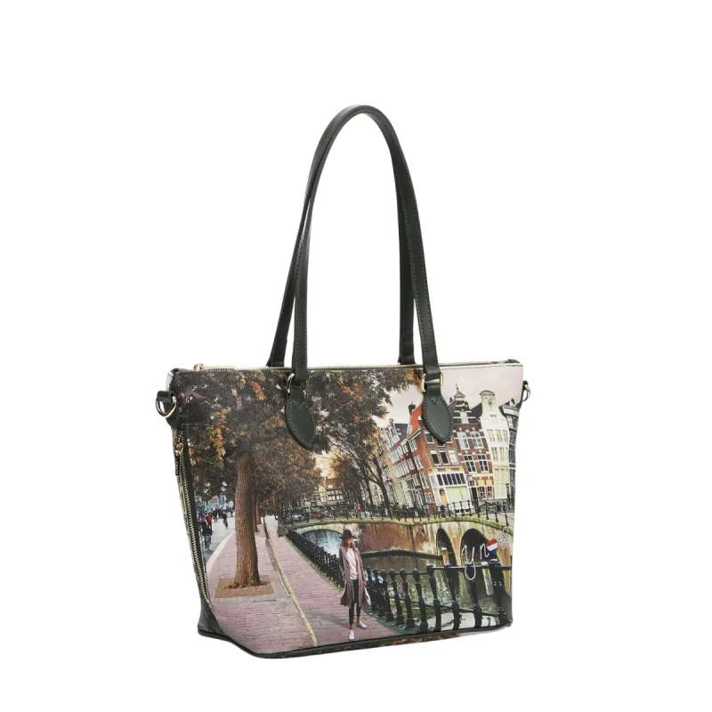 YNot Yes Bag shopper with city print waterproof fabric... 2