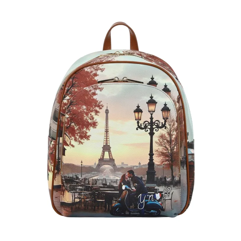 YNot Damenrucksack mit Print, Reißverschluss und...