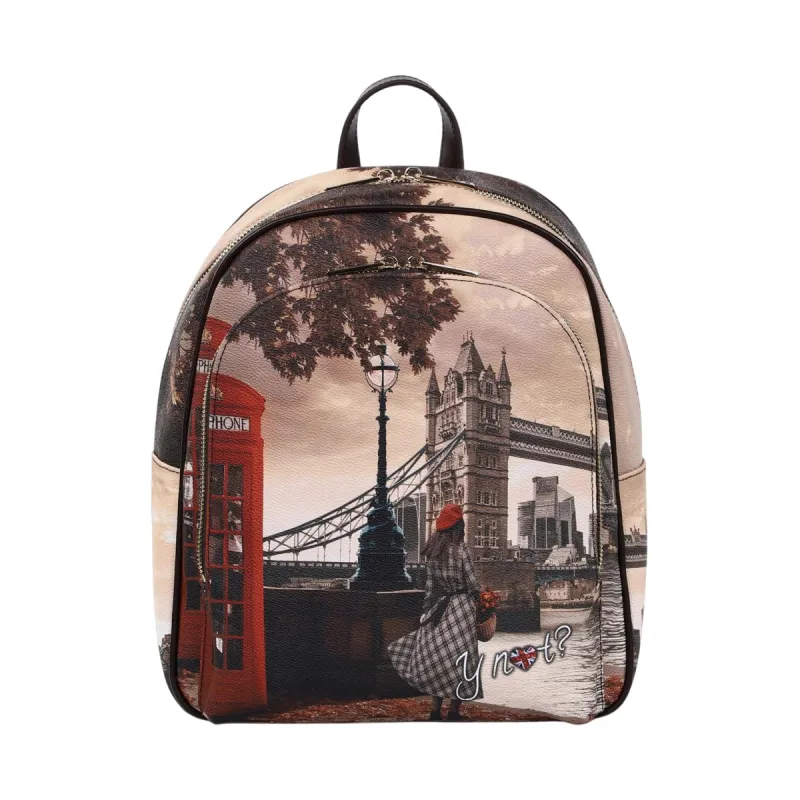 YNot Damenrucksack mit Print, Reißverschluss und...