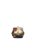 YNot Yes Bag coin purse for women with printed fabric and click-clack closure, kisses from Paris
