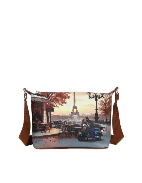 YNot Yes Bag kleine Umhängetasche mit Print und Reißverschluss, kisses from Paris