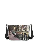 Small Crossbody Bag YNot Yes Bag with Zip Closure and Printed Fabric, Amsterdam Bridge