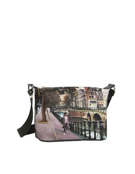 YNot Yes Bag kleine Umhängetasche mit Print und Reißverschluss Amsterdam Bridge