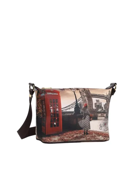 YNot Yes Bag kleine Umhängetasche mit Print und Reißverschluss, London Bridge
