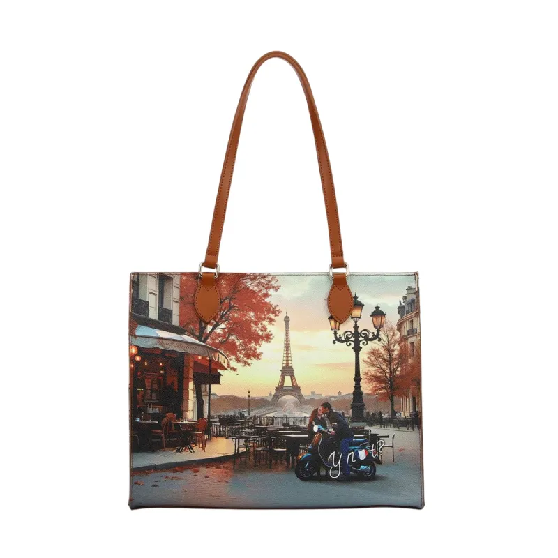 YNot Yes Bag Große Shopper mit Print und Reißverschluss,...