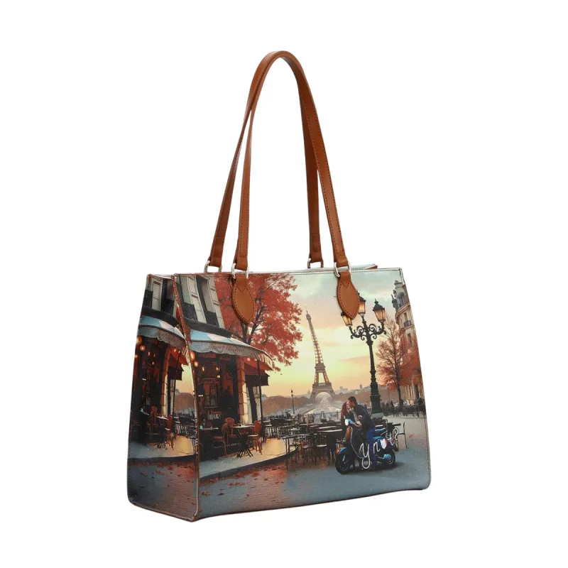 YNot Yes Bag Große Shopper mit Print und Reißverschluss,... 2