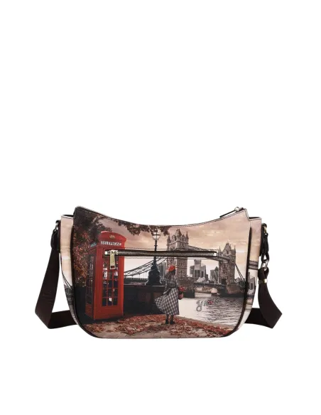 YNot Yes Bag Medium Hobo with Adjustable Strap and Zip, London Bridge