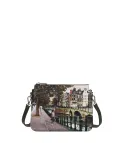 YNot Yes Bag Flat Crossbody with Zip and Printed Fabric, Amsterdam Bridge
