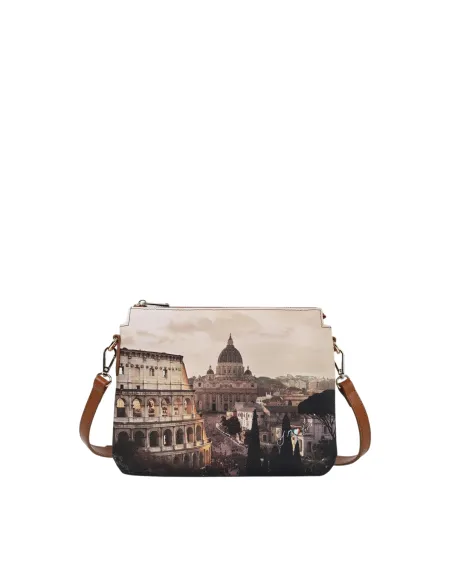 YNot Yes Bag Flat Crossbody with Zip and Printed Fabric, Jubilee