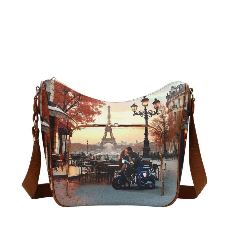 Borsa donna con tracolla regolabile Ynot, kisses from Paris