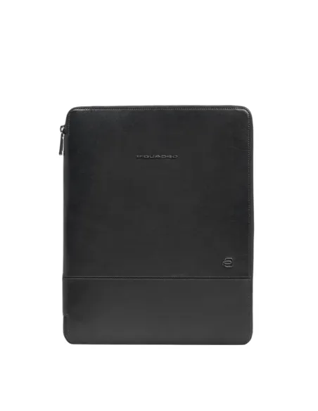 Piquadro Philip Notizblockmappe aus Leder mit iPad-Fach, Reißverschluss und Stifthalter, schwarz