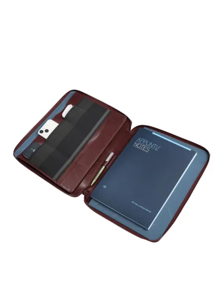 Piquadro Philip Leather Notepad Holder with iPad® Compartment, brown