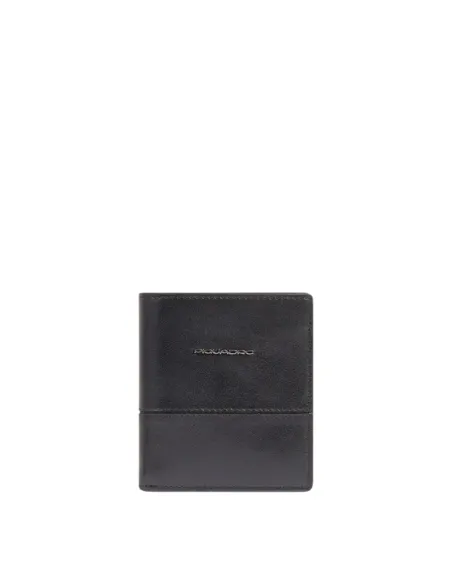 Piquadro Philip small vertical wallet for men with RFID protection, black