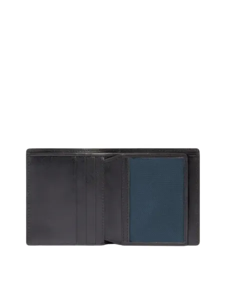 Piquadro Philip small vertical wallet for men with RFID protection, black